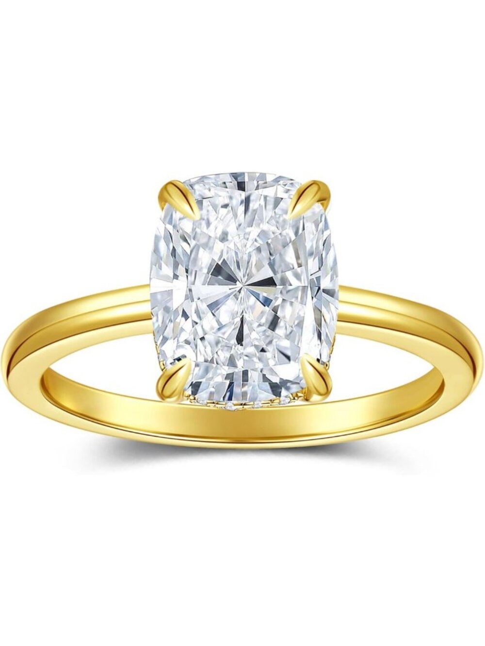 Stunning 4CT Elongated Cushion Cut Moissanite Engagement Ring for Women